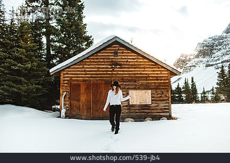
                Young Woman, Vacation, Canada, Cabin                   