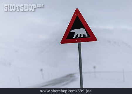 
                Verkehrsschild, Warnung, Eisbär                   