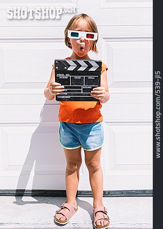 
                Kindheit, Filmklappe, 3d-brille, 3d-film                   