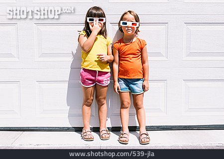 
                Mädchen, Sommerkleidung, 3d-brille                   
