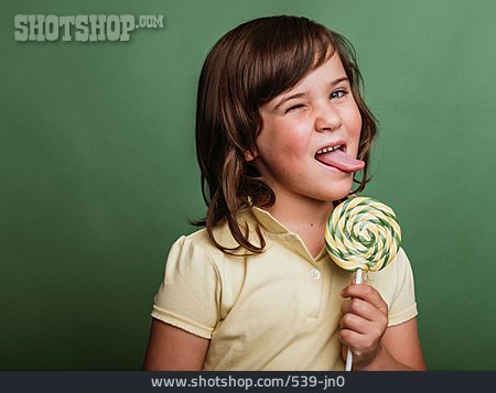 
                Süßigkeit, Kindheit, Lutscher, Zunge Rausstrecken                   