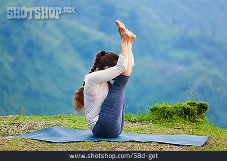 
                Yoga, Outdoor Yoga, Urdhva Mukha Paschimottanasana                   