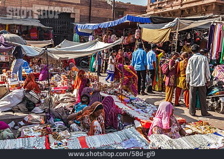 
                Straßenszene, Jodhpur, Straßenverkauf, Basar                   