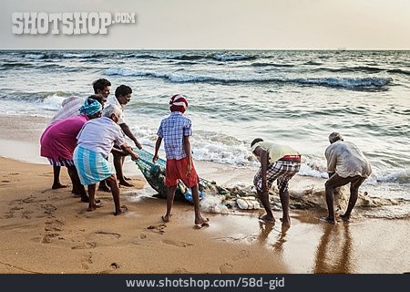 
                Strand, Fischfang, Chennai                   
