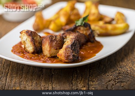 
                Curry, Indische Küche, Hühnerspieß, Hähnchencurry                   