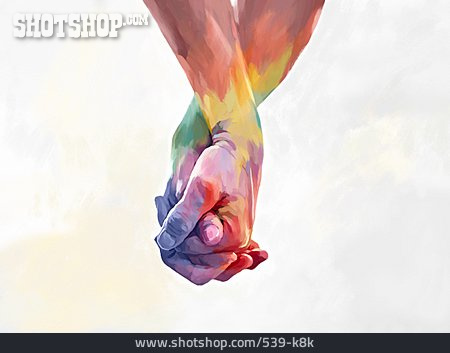 
                Love, Holding Hands, Rainbow Colors                   
