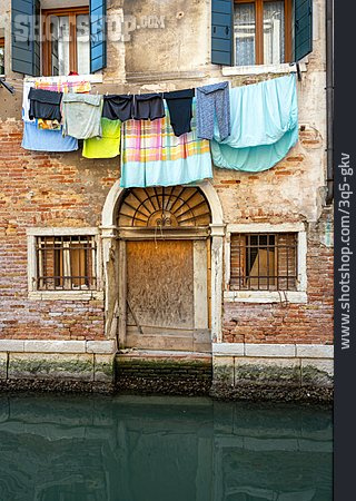 
                Wohnhaus, Trocknen, Venedig, Wäsche                   