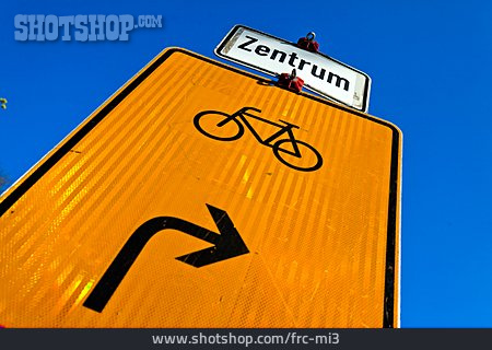 
                Fahrrad, Abbiegen, Zentrum                   