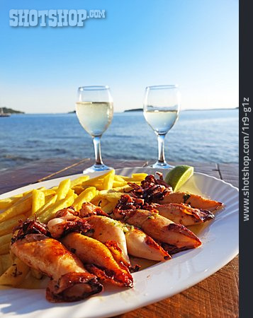 
                Tintenfisch, Mittelmeerküche, Abendessen                   