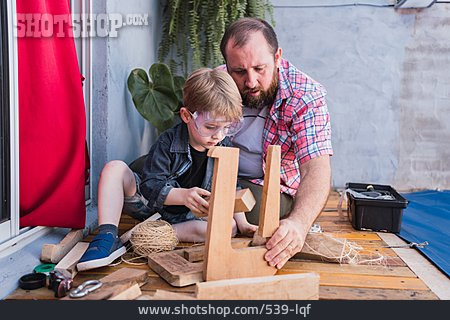 
                Father, Wood, Building Activity, Together, Son                   
