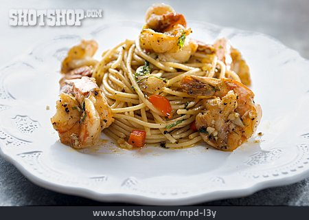 
                Spaghetti, Garnele, Mittagessen                   