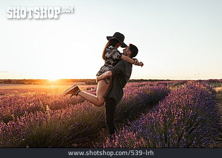 
                Backlighting, Couple, Hug, Lavender Field                   