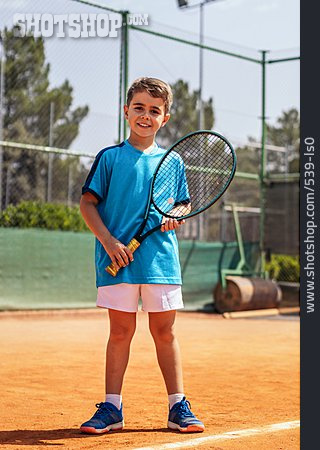 
                Junge, Tennis, Porträt                   