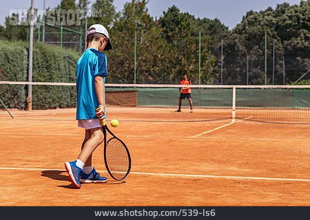 
                Junge, Kindheit, Tennisplatz                   