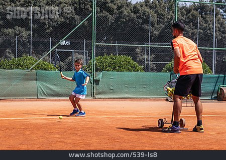 
                Junge, Tennis, Training, Tennisplatz                   