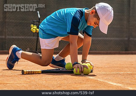 
                Junge, Tennis, Tennisplatz, Tennisball                   