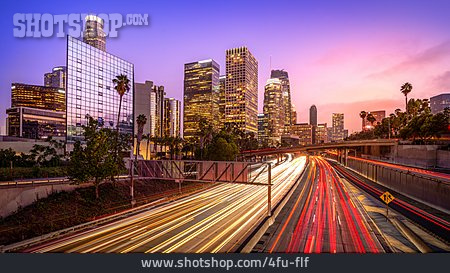 
                Straße, Los Angeles, Lichtspur                   