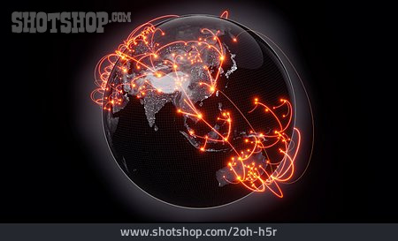 
                Verbindung, Vernetzung, Netzwerk, Weltweit                   