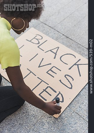 
                Plakat, Botschaft, Rassismus, Person Of Color, Black Lives Matter                   