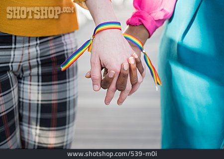
                Paar, Hand Halten, Regenbogenfarben, Armband, Hand In Hand, Lgbt                   