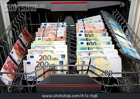
                Euro, Geldwäsche, Spülmaschine                   