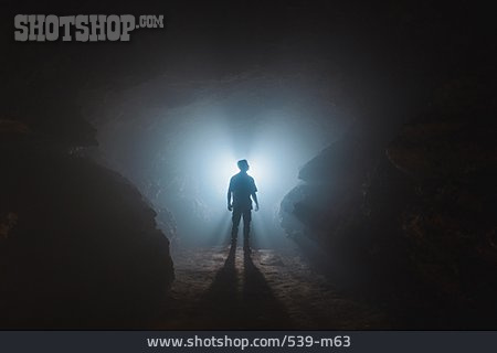 
                Mann, Silhouette, Geheimnisvoll, Höhle                   
