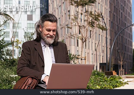 
                Geschäftsmann, Laptop, Arbeiten, Online                   