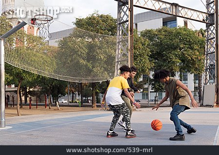 
                Urban, Freunde, Sportplatz, Basketball, Ballspiel                   
