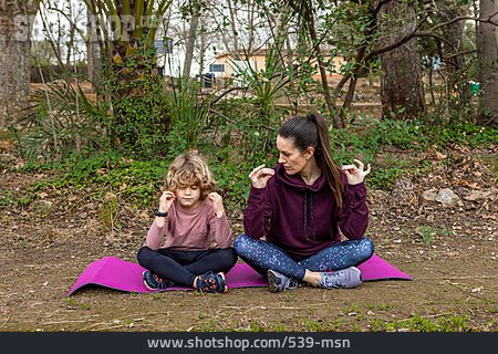
                Mutter, Meditation, Yoga, Sohn, Anleitung                   