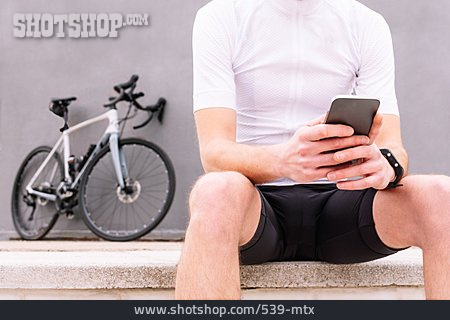 
                Sportler, Sms, Smartphone, Rennradfahrer                   