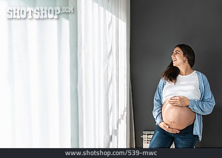 
                Smiling, Touching, Pregnancy, Pregnant, Pregnant                   