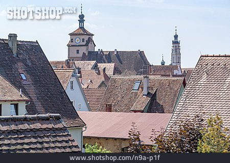 
                Altstadt, Dächer, Rothenburg Ob Der Tauber                   