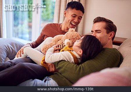 
                Vater, Glücklich, Tochter, Familie, Homosexuell, Lgbt                   