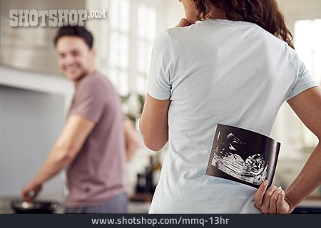 
                Paar, überraschung, Ultraschallbild, Schwangerschaft                   