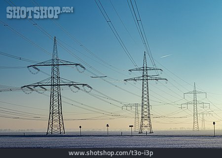 
                Elektrizität, Strommast, Stromleitungen                   