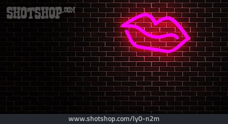 
                Lippen, Neonlicht, Nachtclub                   