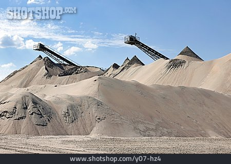 
                Sand, Förderband, Kiesgrube                   