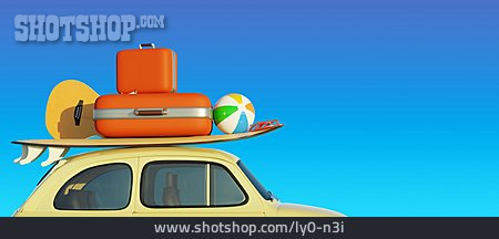 
                Autodach, Verreisen, Gepäck, Sommerurlaub                   