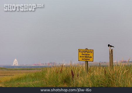 
                No Trespassing, Airfield, Oyster Catcher, Juist                   