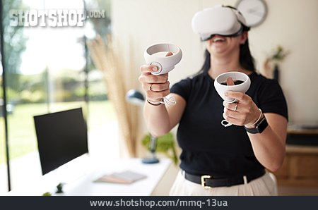
                Zuhause, Spaß, Virtuelle Realität, 3d-brille                   