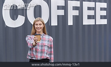
                Logistik, Container, Mitarbeiterin, Kaffeehandel                   