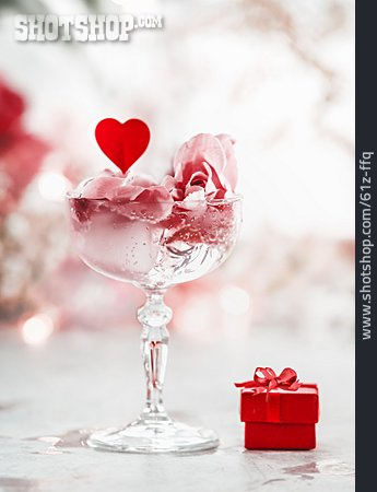 
                Geschenk, Valentinstag, Champagner                   