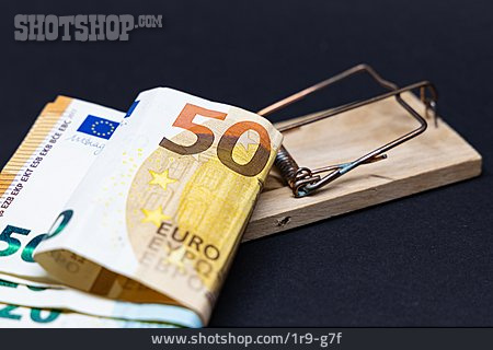 
                Geld, Euro, Falle, Köder                   