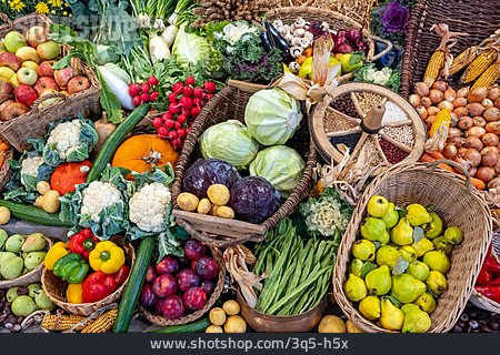 
                Lebensmittel, Marktstand, Bauernmarkt                   