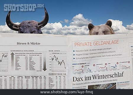 
                Börsenkurs, Börsenzeitung, Bullenmarkt, Bärenmarkt                   