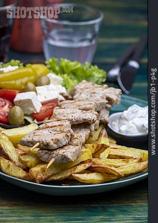 
                Griechische Küche, Barbecue, Souvlaki                   