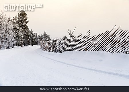 
                Winter, Schnee, Fangzaun                   