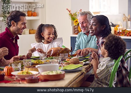 
                Zuhause, Familie, Großeltern, Mittagessen, Multi-ethnisch                   