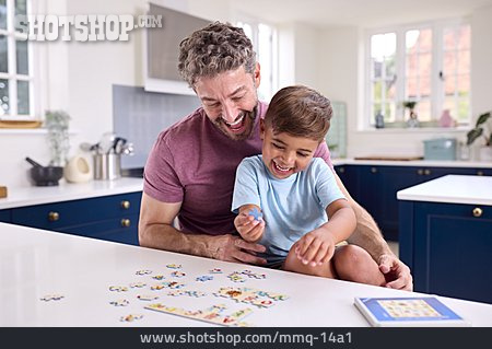 
                Father, Fun, Jigsaw Puzzle, Son                   
