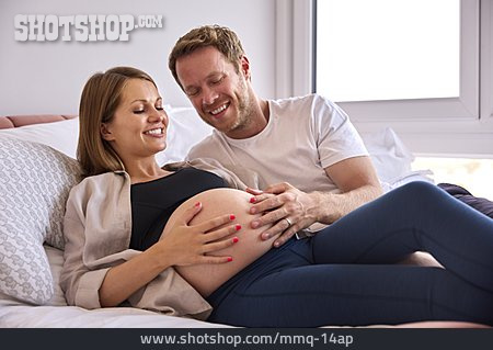 
                Couple, Happy, Loving, Touching, Pregnancy, Pregnant                   